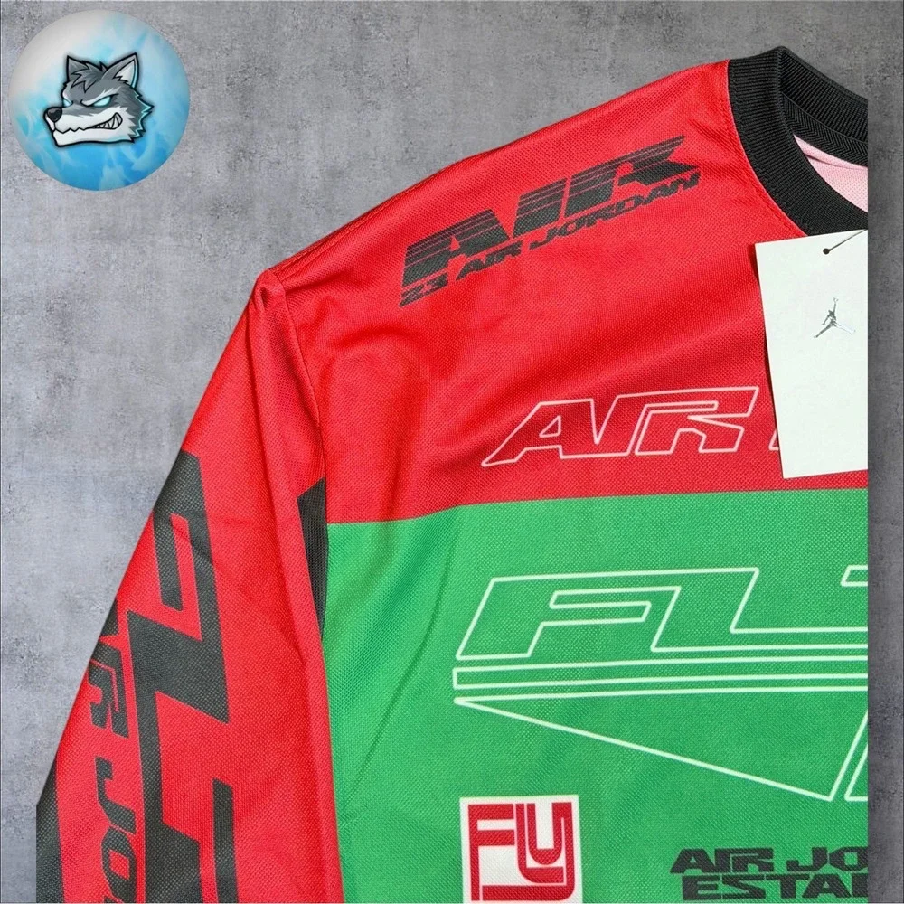 Nike Air Jordan Racing‎ Motocross Dri-Fit Long Sleeve Shirt Mens Med FV7239-687